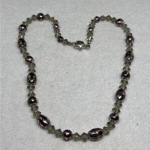 Elegant Purple and Silver Beaded Necklace